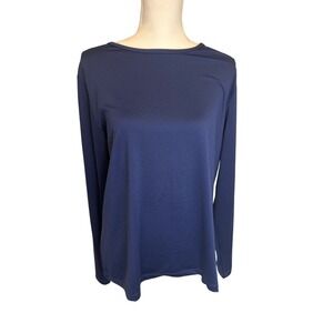 Susan Graver Blue Long Sleeve Shirt, Women's‎ L